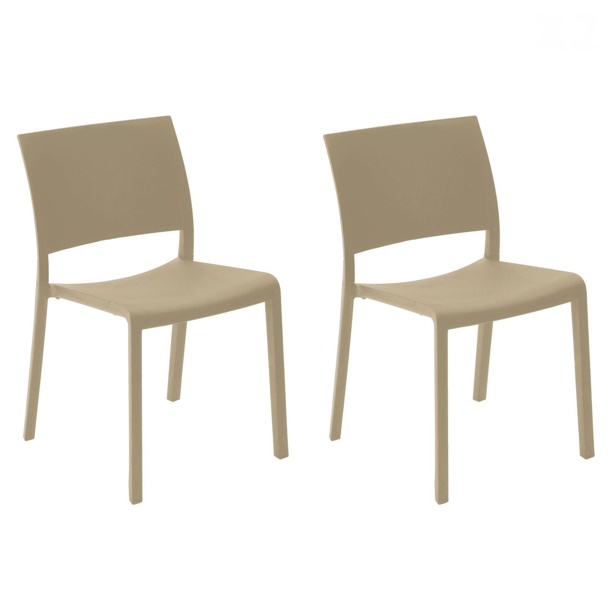 Resol - Chaises Fiona Resol plastique beige (Lot de 2) - Image 1