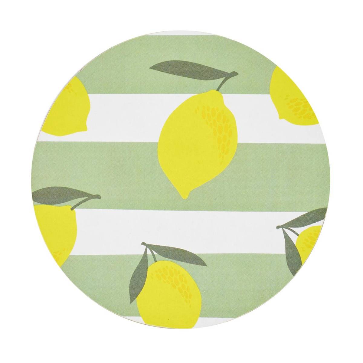 The Home Deco Factory - Lot de 4 Dessous de Verre "Bain de Soleil" 10cm Vert & Jaune - Image 3