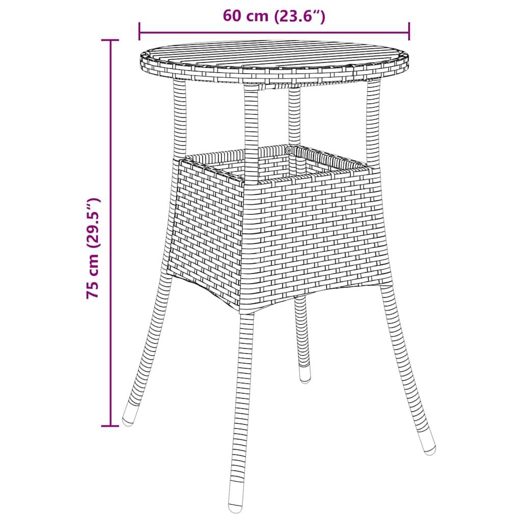 Ensemble Table et Chaises de Jardin 3 Pièces en Résine Tressée Gris – ComfortXL Outdoor Living - Image 4