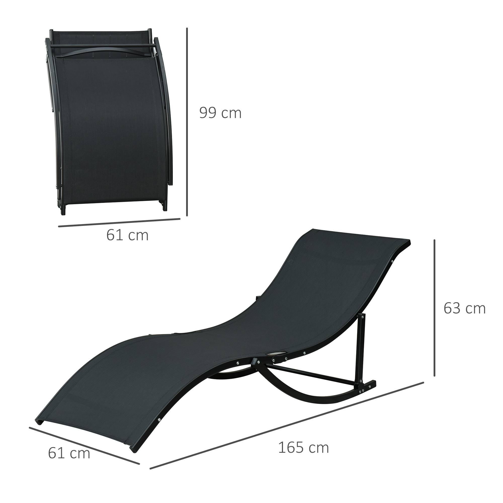 Lot de 2 transats jardin pliables, lit bronzage aluminium et textilène, 61x165x63cm - Image 5