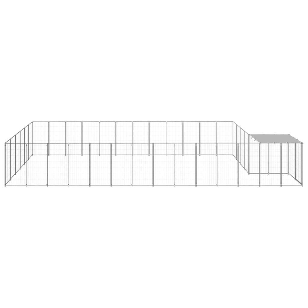 Helloshop26 - Chenil extérieur cage enclos parc animaux chien argenté 22,99 m² acier - Imagen 4