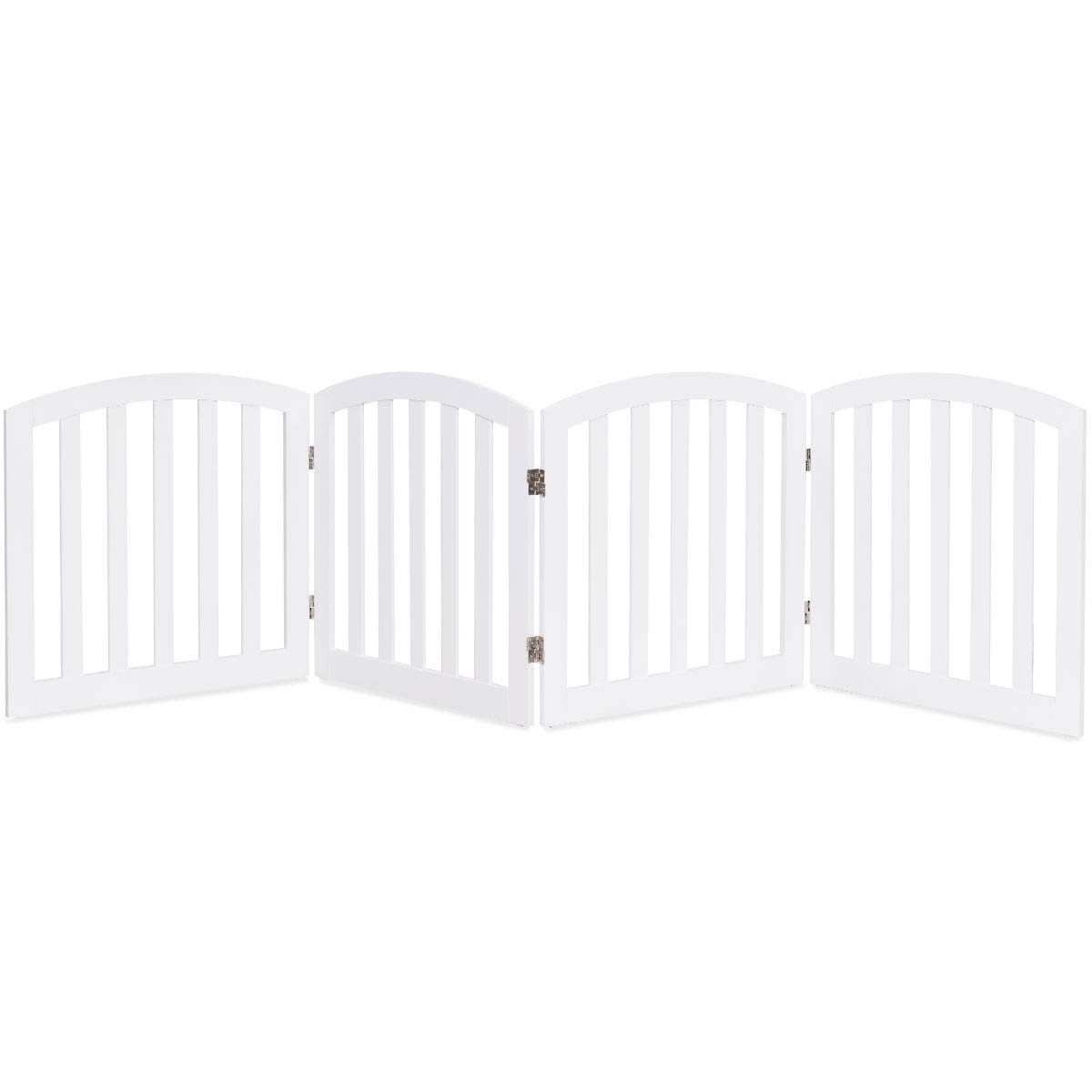 Barrière Sécurité pour Chien en Bois Pliable Autoportante 4 Pans 246 x 61CM Blanc - Image 1