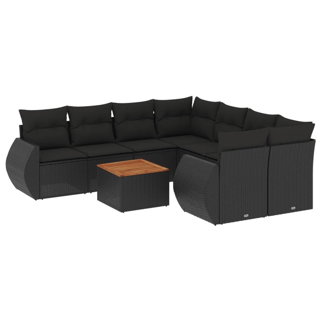 Salon de jardin 8 personnes résine tressée modulable avec coffre de rangement Noir – ComfortXL Outdoor Living - Image 2