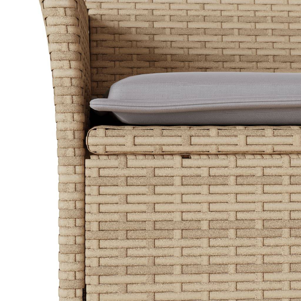 ComfortXL - Petit Salon de Jardin 5 Pièces Résine Tressée Beige Coussins Gris Table Carrée Verre Trempé – ComfortXL Outdoor Living - Image 5