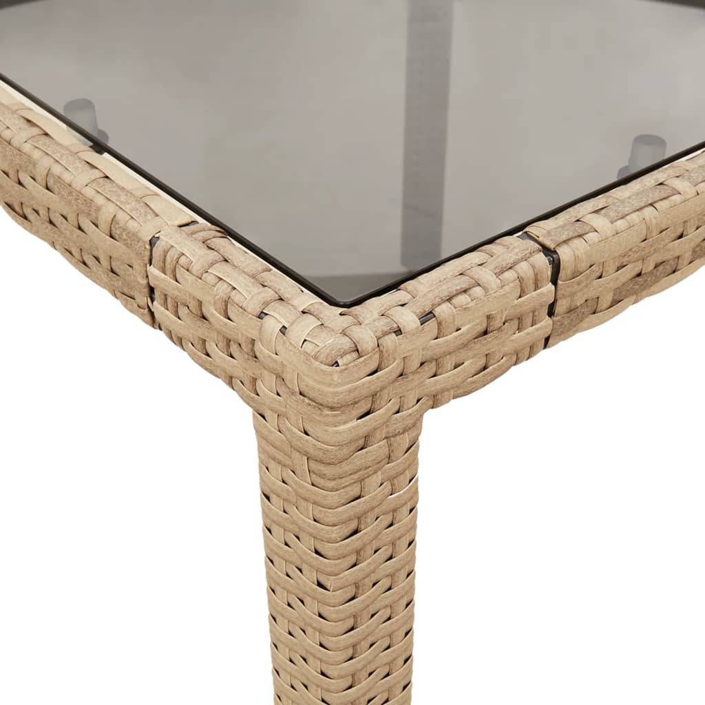 ComfortXL - Petit Salon de Jardin 5 Pièces Résine Tressée Beige Coussins Gris Table Carrée Verre Trempé – ComfortXL Outdoor Living - Image 6