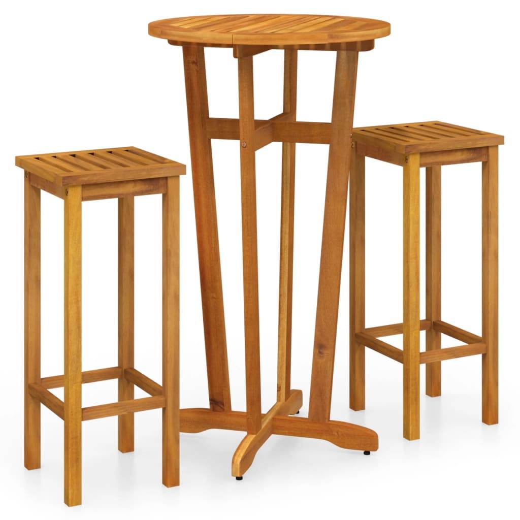 Maison Chic - Ensemble de 3 pcs bar de jardin - Mobilier d'extérieur - Mobilier de jardin bois d'acacia solide-JU2216 - Image 1