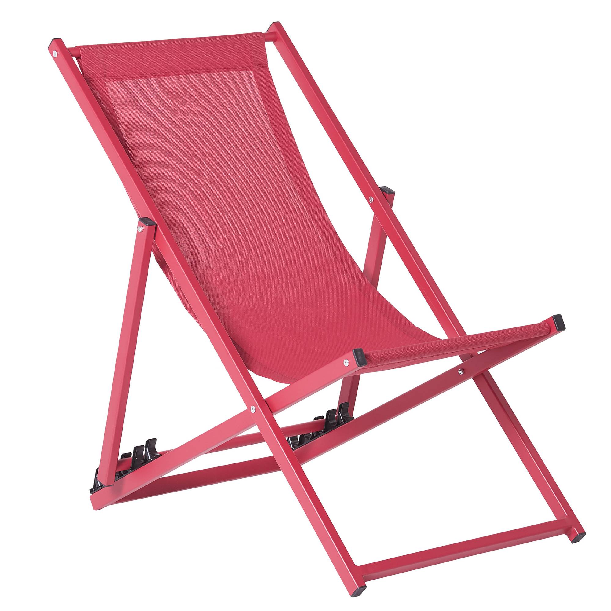 Beliani - Transat de Plage Jardin ou Terrasse Pliable en Aluminium Rouge Résistant et Durable Design Léger Intemporel et Moderne Locri Beliani - Imagen 1