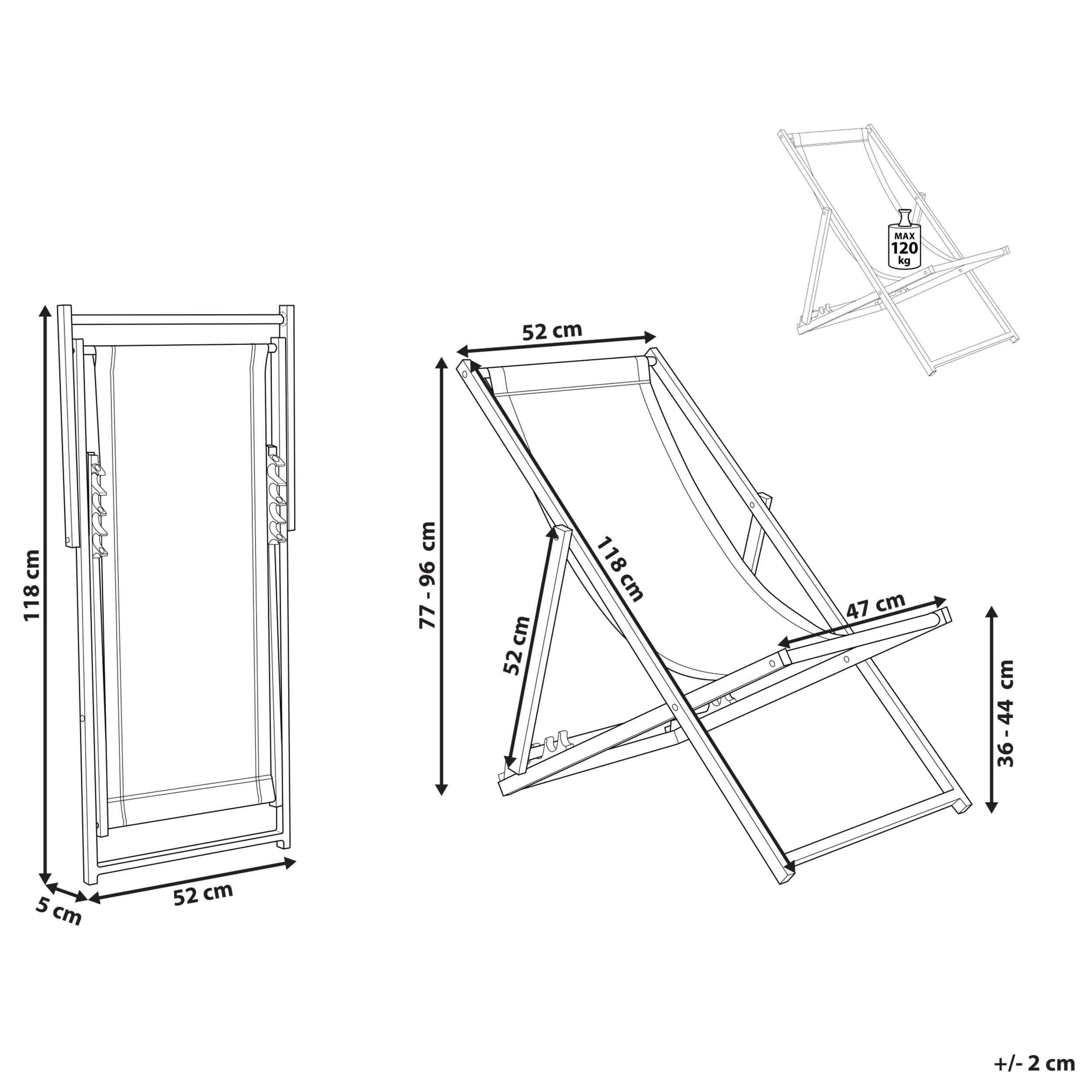 Beliani - Transat de Plage Jardin ou Terrasse Pliable en Aluminium Rouge Résistant et Durable Design Léger Intemporel et Moderne Locri Beliani - Imagen 3
