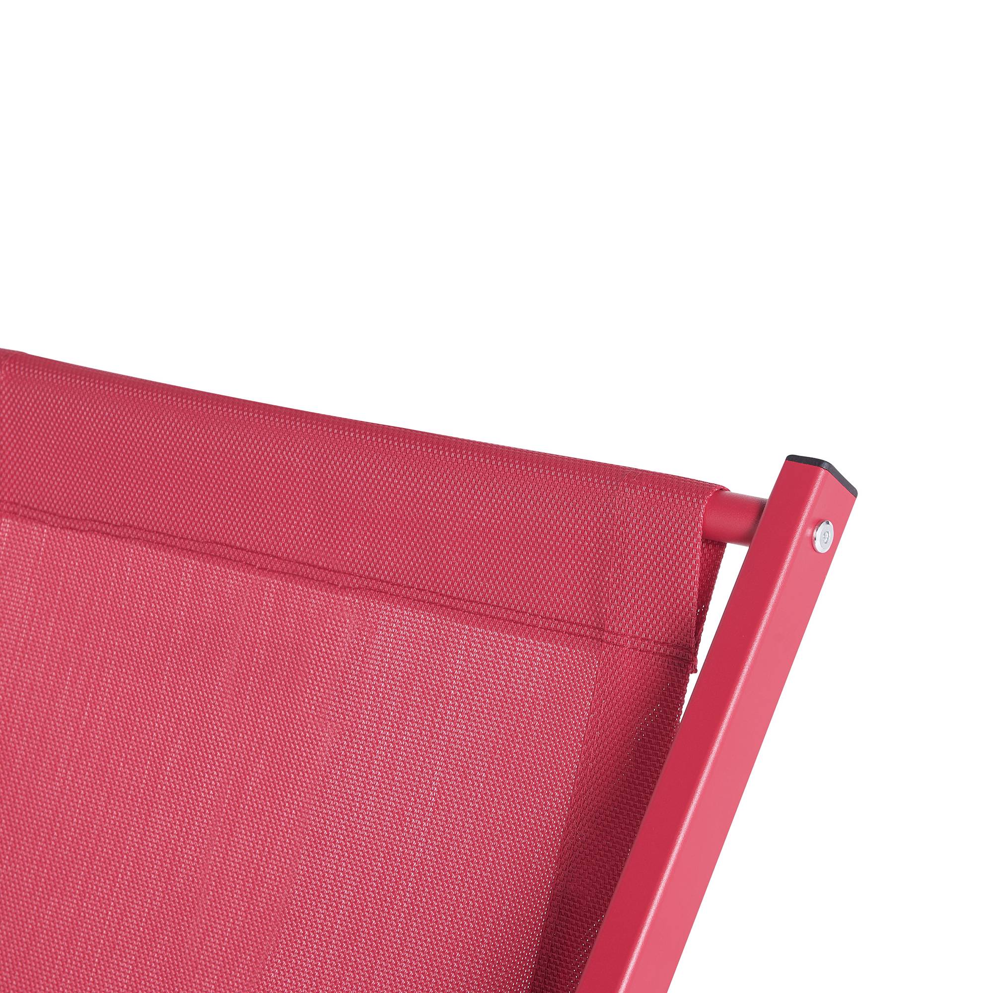 Beliani - Transat de Plage Jardin ou Terrasse Pliable en Aluminium Rouge Résistant et Durable Design Léger Intemporel et Moderne Locri Beliani - Imagen 6