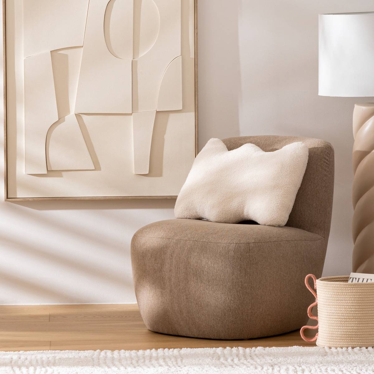 Atmosphera - Chauffeuse "Leone" beige - Atmosphera Créateur d'intérieur - Imagen 1