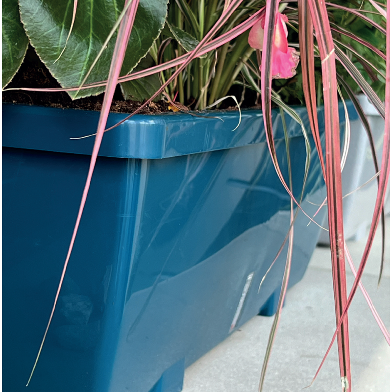 Riss - Bac A Fleurs Riviera Eva - Lot 2 Jardinieres - Plastique - 57 Cm - Bleu - Imagen 3