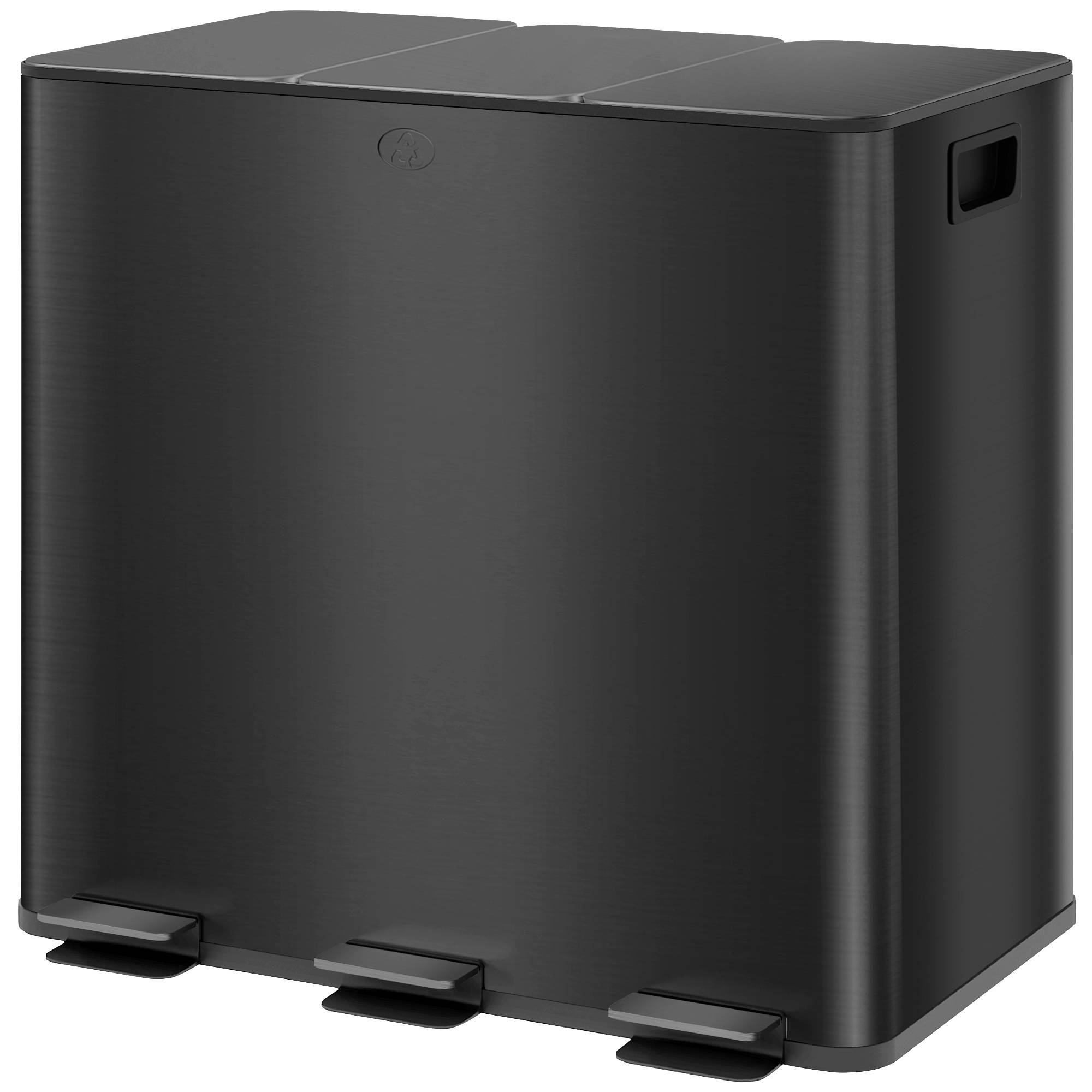 Sans Marque - Plateau cuisine acier inoxydable 3 compartiments 3x15 L pédales souples tapas cube supplémentaire noir - Image 2
