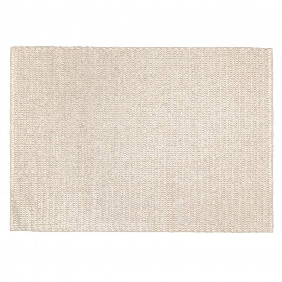 Macabane - QUENTIN - Tapis rectangulaire 160x230cm en laine tissée couleur beige - Imagen 1
