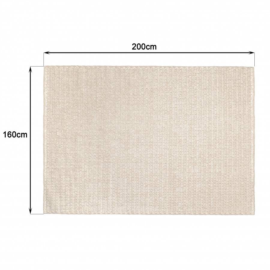 Macabane - QUENTIN - Tapis rectangulaire 160x230cm en laine tissée couleur beige - Imagen 9
