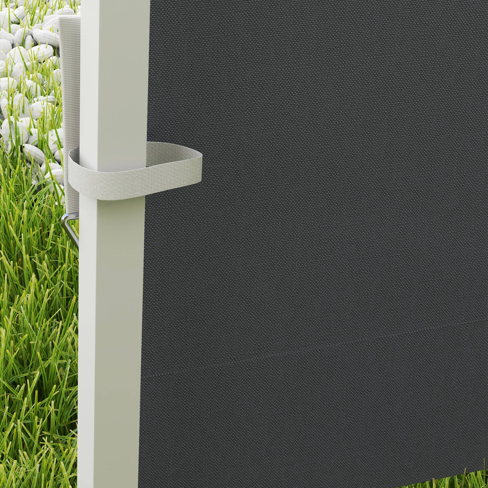 Outsunny - Lot 2 parois latérales pour tonnelle 3x3m avec fenêtre tissu Oxford 210D gris foncé - Outsunny - Image 9