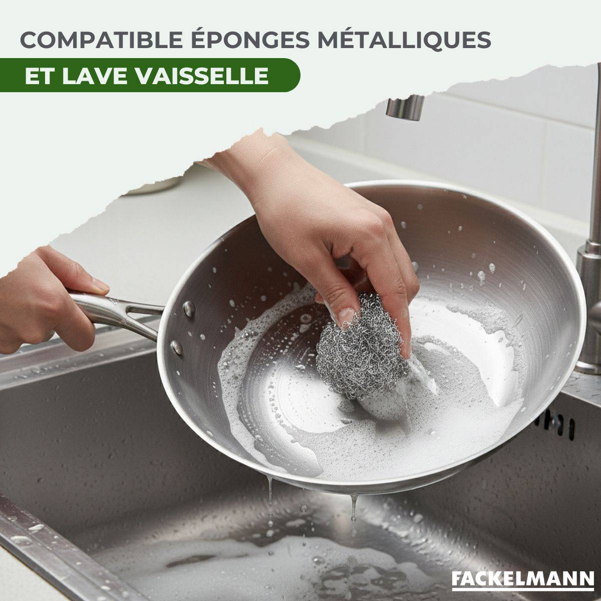 Set de 2 poêles de cuisson 24/28 cm en inox sans PFAS Fackelmann Vita3 - Image 7