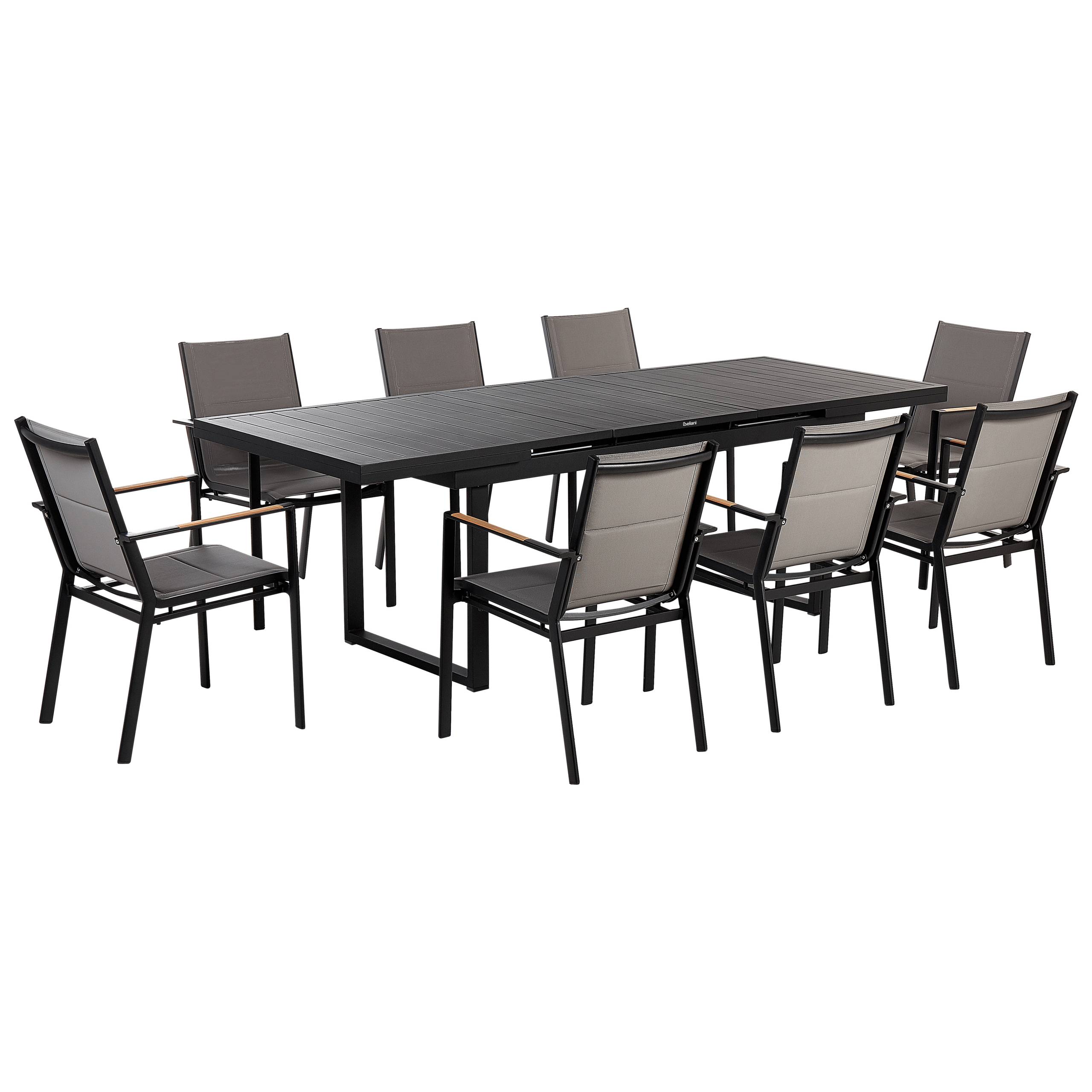 Beliani - Set de salle à manger, 8 Personnes Aluminium Noir VALCANETTO/BUSSETO - Beliani - Imagen 2