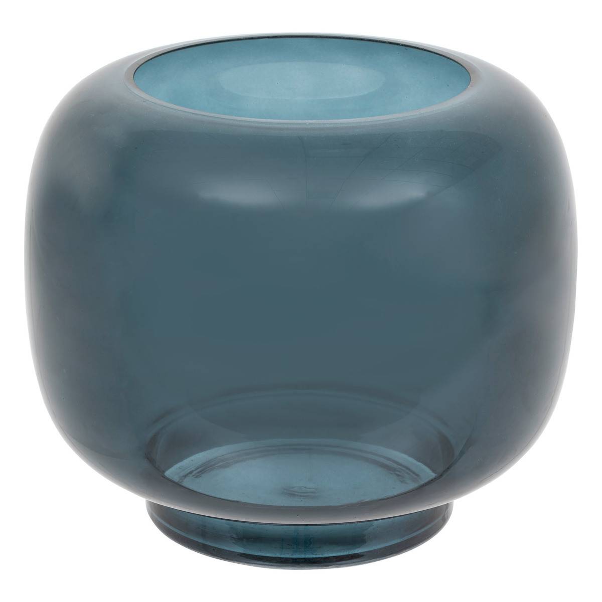 Bougeoir Photophore en verre teinté Bleu D 23 x H 20 cm - Image 1