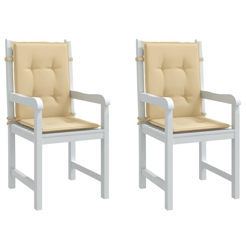 ComfortXL - Lot de 2 Coussins Dossier Bas Tissu Polyester Anti-glisse pour Chaise de Jardin Beige Mélangé 100x50cm – ComfortXL Outdoor Living - Image 1