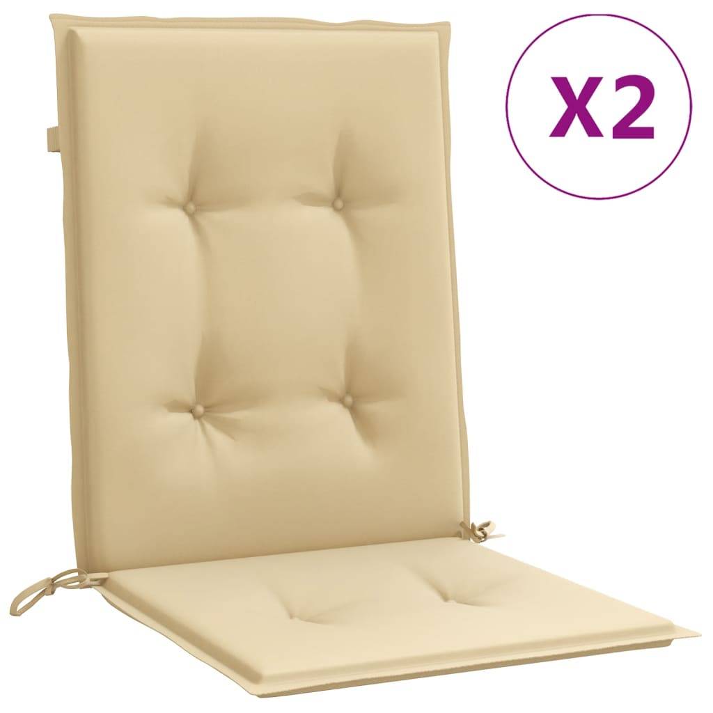 ComfortXL - Lot de 2 Coussins Dossier Bas Tissu Polyester Anti-glisse pour Chaise de Jardin Beige Mélangé 100x50cm – ComfortXL Outdoor Living - Image 2