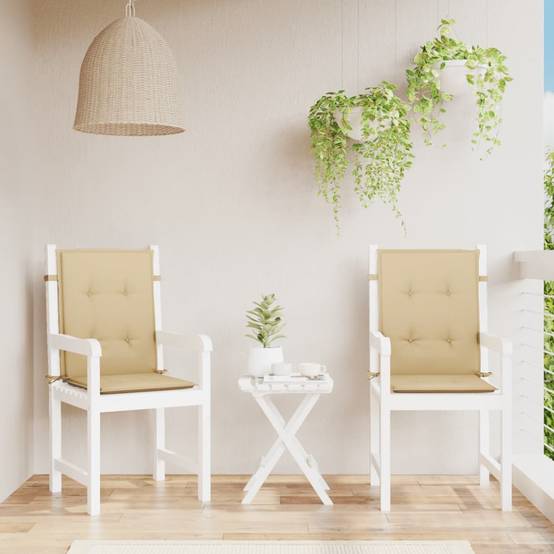 ComfortXL - Lot de 2 Coussins Dossier Bas Tissu Polyester Anti-glisse pour Chaise de Jardin Beige Mélangé 100x50cm – ComfortXL Outdoor Living - Image 4