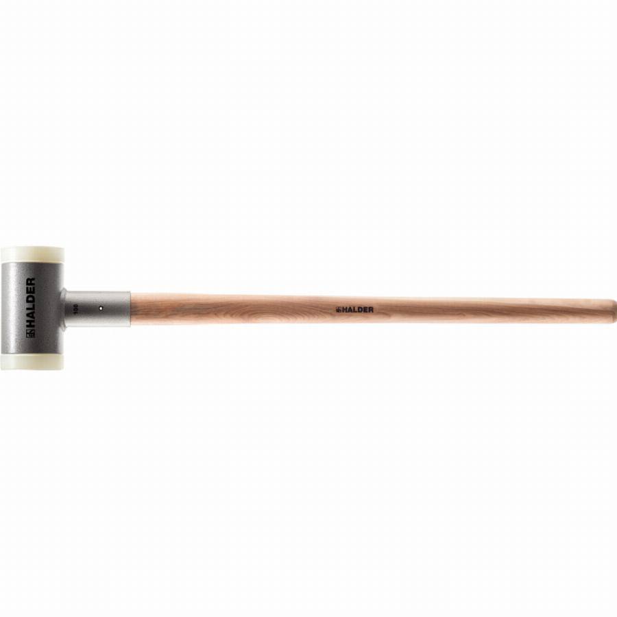 Maillet sans rebond, avec manche, vernis, en Hickory réduisant les vibrations, ergonomique - D=100 mm / Poids=6500 g - 3366.0S6