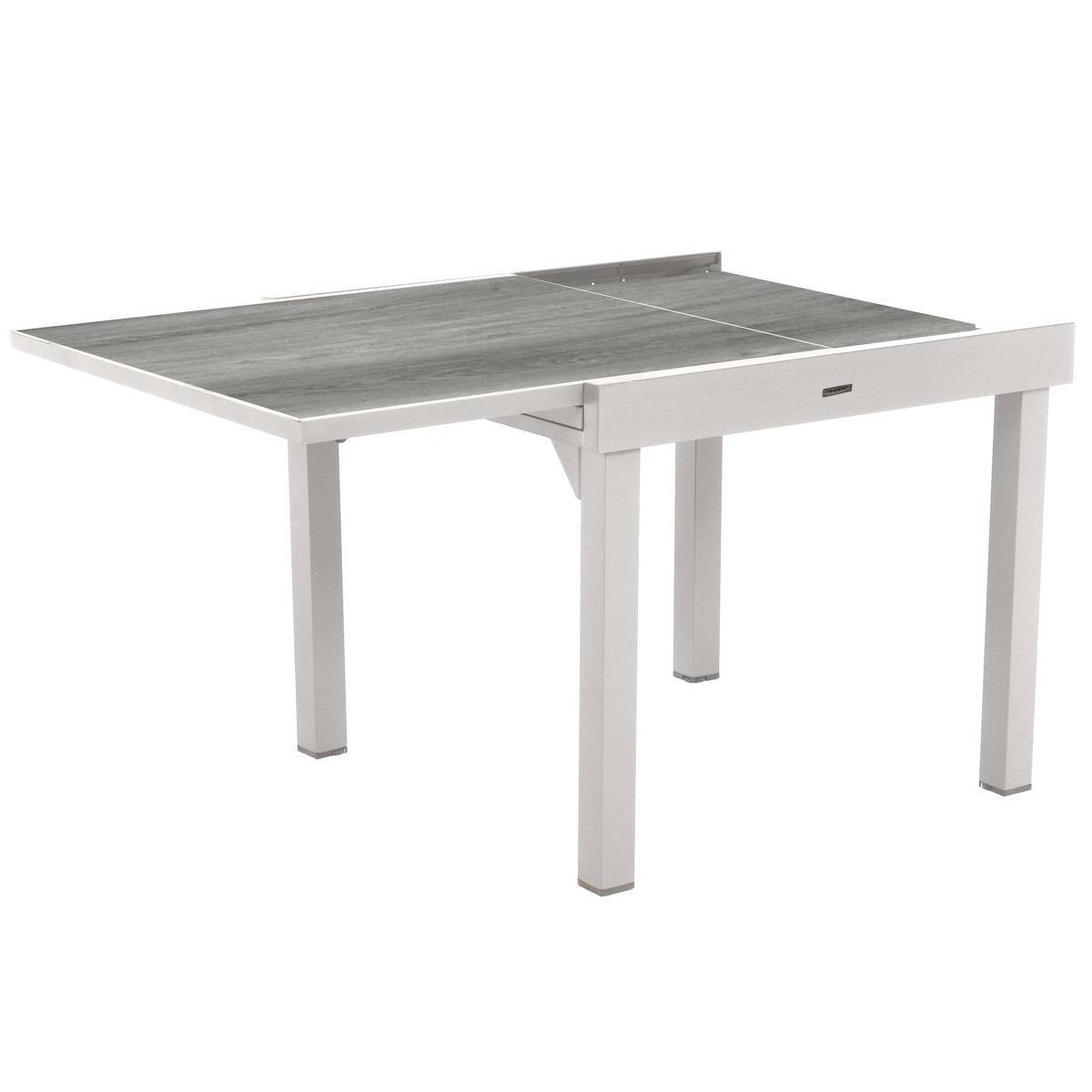 Hesperide - Table de jardin extensible "Piazza" gris smoke & blanc 8 places en aluminium traité époxy Hespéride - Imagen 3