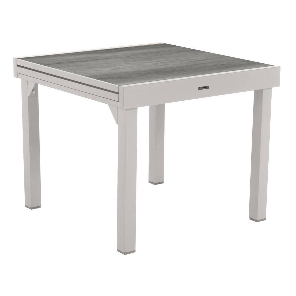 Hesperide - Table de jardin extensible "Piazza" gris smoke & blanc 8 places en aluminium traité époxy Hespéride - Imagen 1