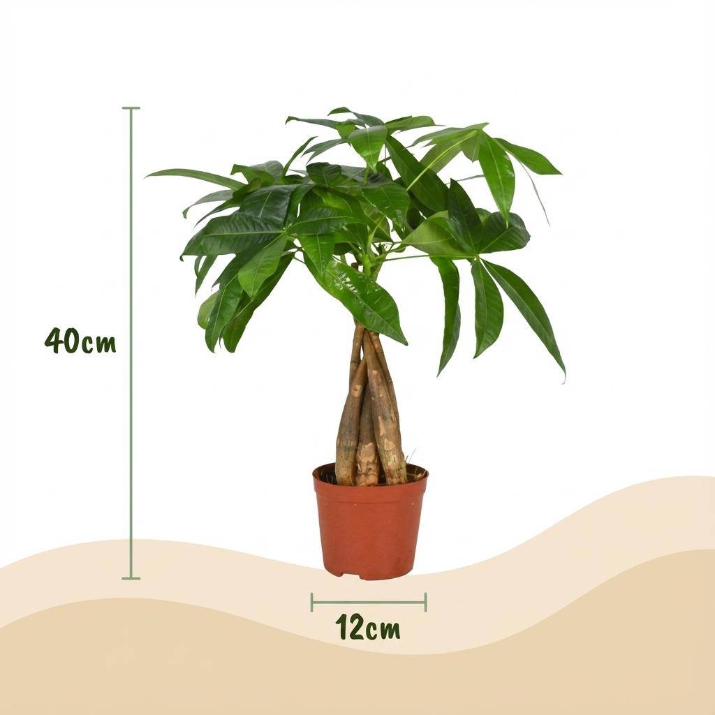 Pachira Aquatica - Arbre à argent - Pot de 12cm - Hauteur 40 - 50cm - Plantes d'intérieur - Image 4