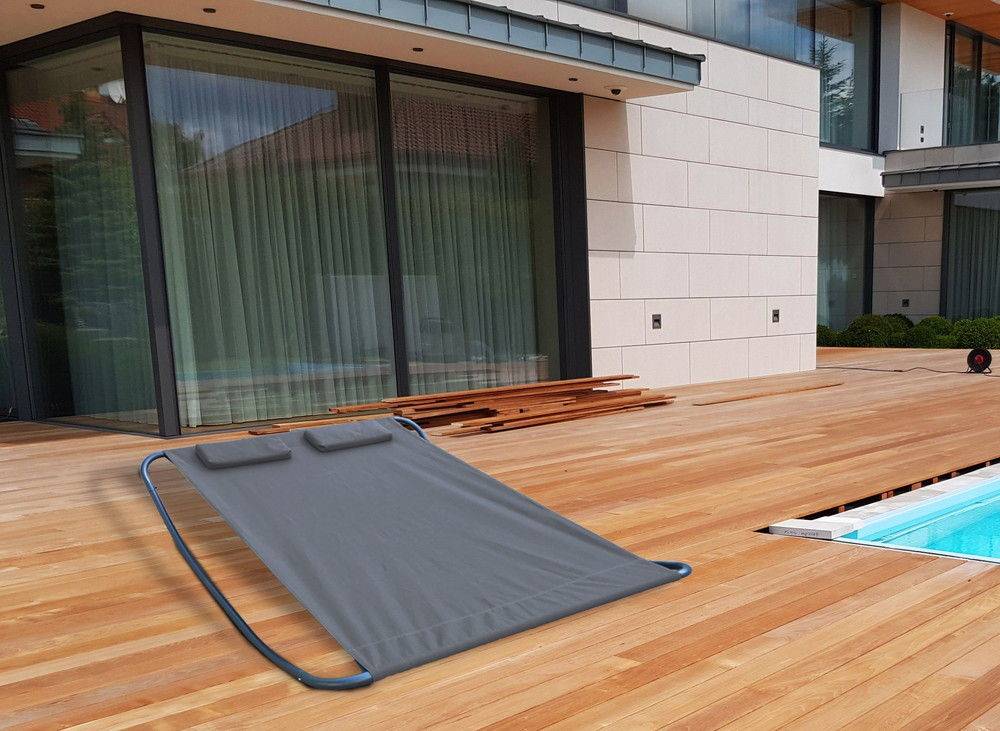 Chalet & Jardin - Lit double bain de soleil Monaco en aluminium - Gris anthracite Chalet & Jardin - Image 2