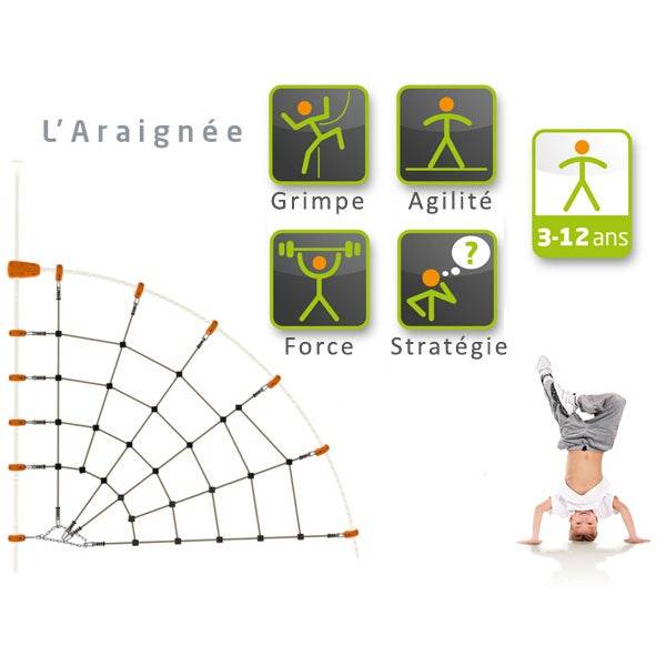 Trigano - Aire de jeux Toboggan Pont de singe Anneaux Toile Araignée métal - Image 8