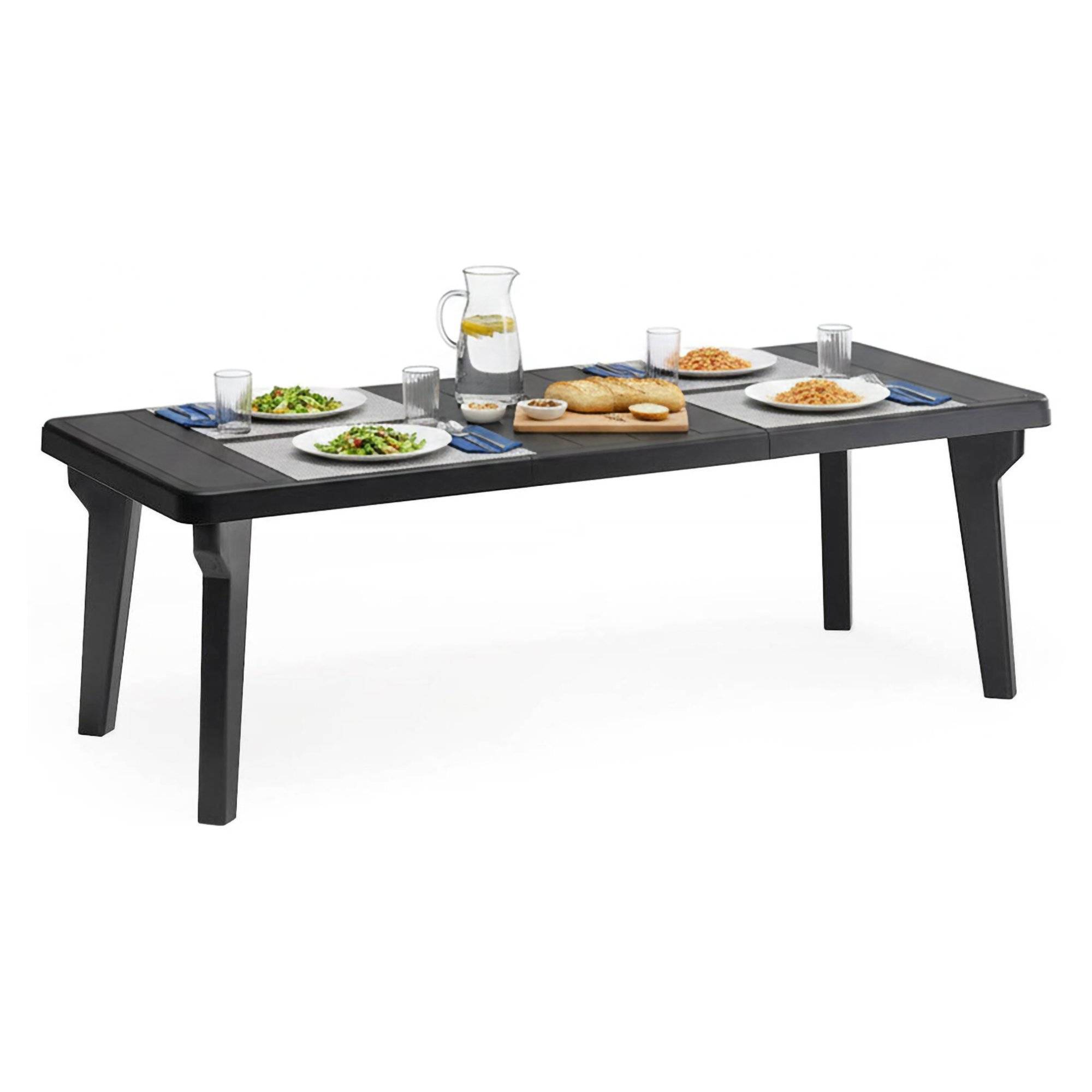 Dmora - Table d'extérieur Mercurio, Base pique-nique, Table de jardin, Table d'extérieur polyvalent, Made in Italy, 160/220x90 h74 cm, Anthracite - Imagen 1