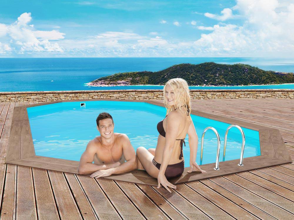 Piscine Bois " Rio 120 " - 5.60 X 3.70 X 1.24 M -habitat Et Jardin - Imagen 1