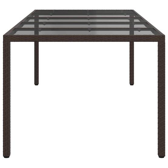 Très Grande Table de Jardin 10-12 Personnes 250x100cm en Polyrotin Marron – ComfortXL Outdoor Living - Image 4
