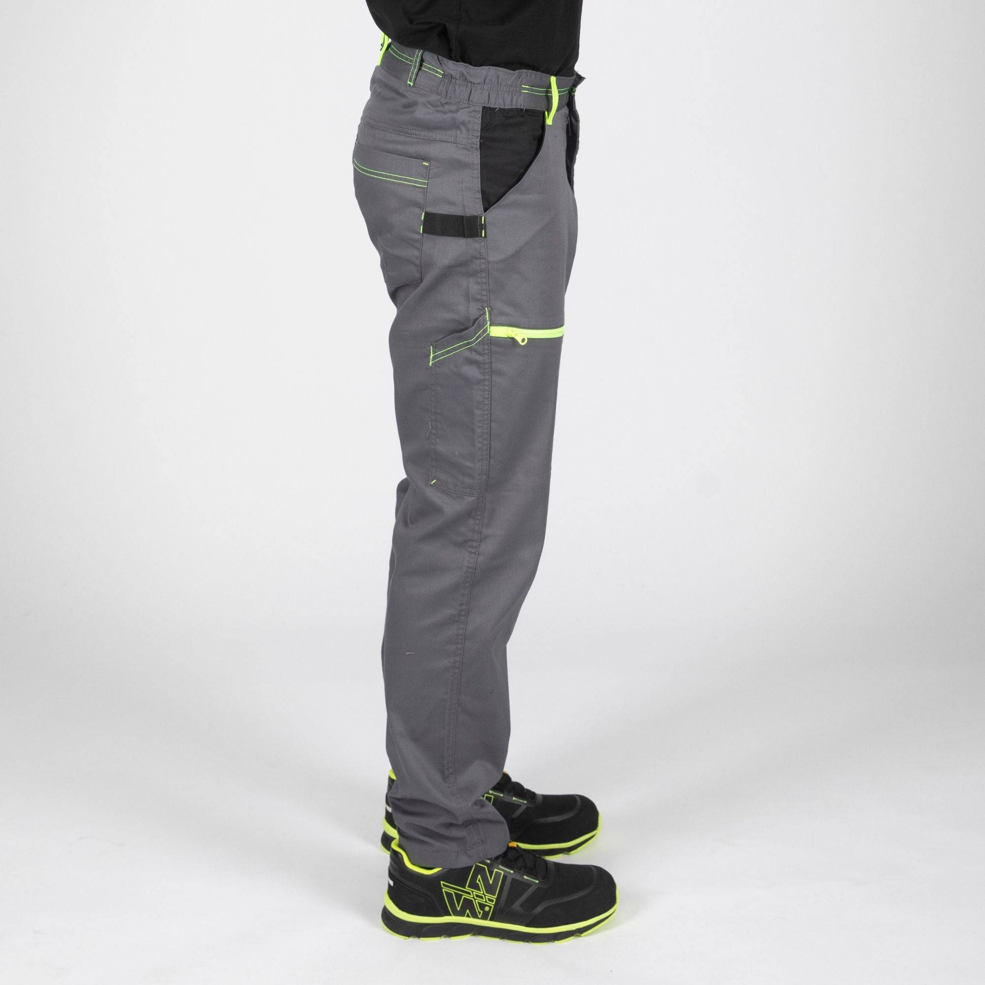 Nineworths - MARLOW - PANTALON DE TRAVAIL - 1397 | Gris / Jaune fluo - Imagen 4