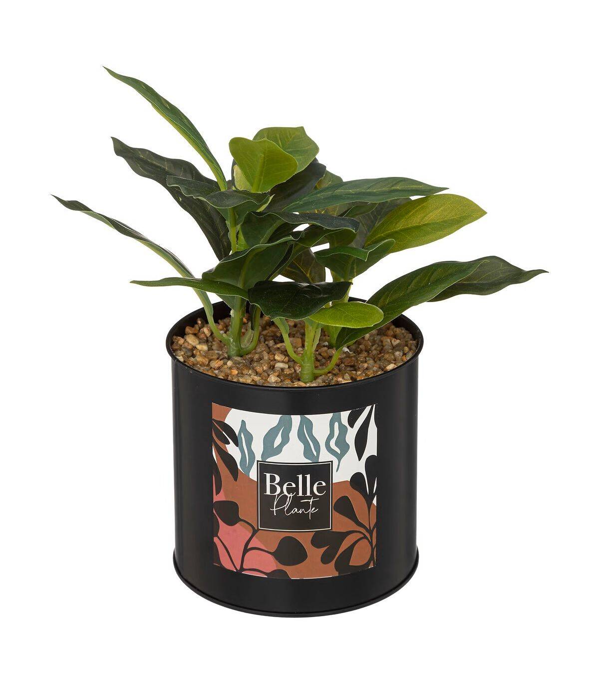 Atmosphera - Plante artificielle Pot en métal H 20 cm - Imagen 1