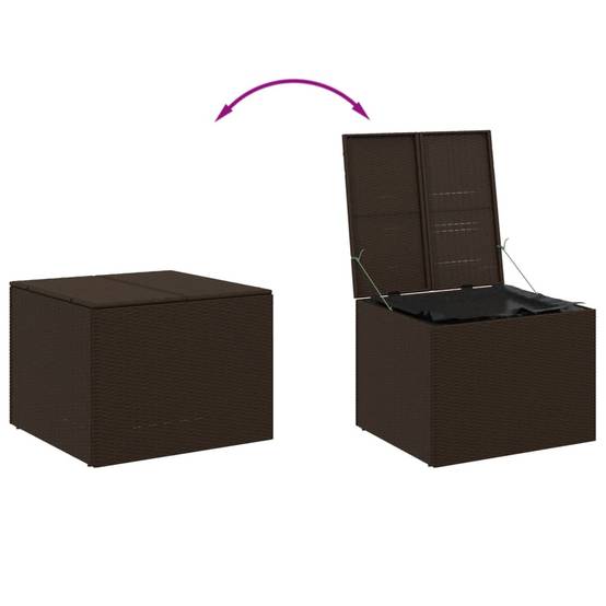 Coffre de rangement - Boîte de rangement extérieure - Coffre de jardin marron 291L résine tressée - Image 7