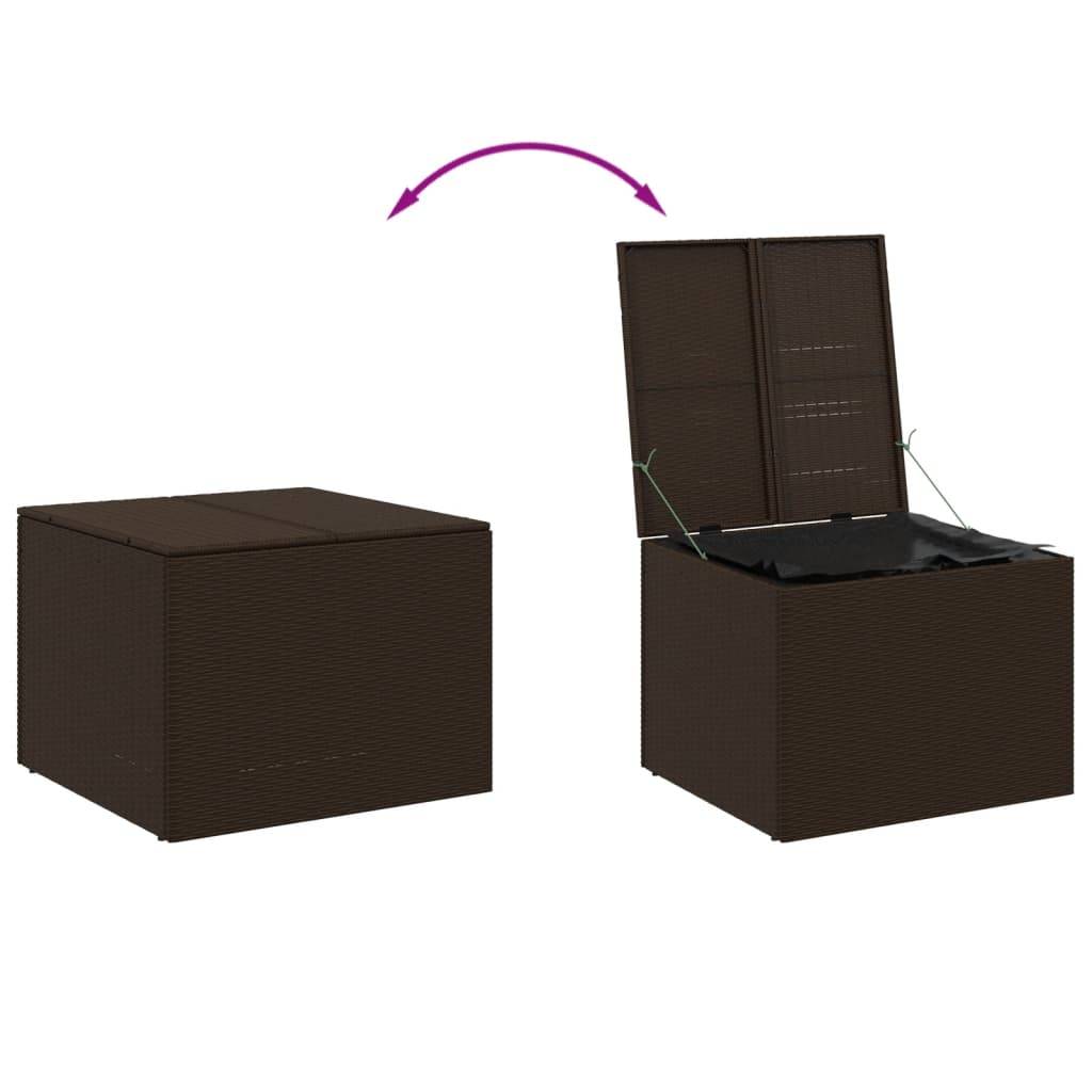 Coffre de rangement - Boîte de rangement extérieure - Coffre de jardin marron 291L résine tressée - Image 7