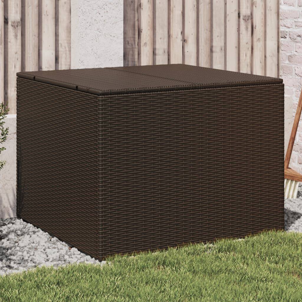 Coffre de rangement - Boîte de rangement extérieure - Coffre de jardin marron 291L résine tressée - Image 2