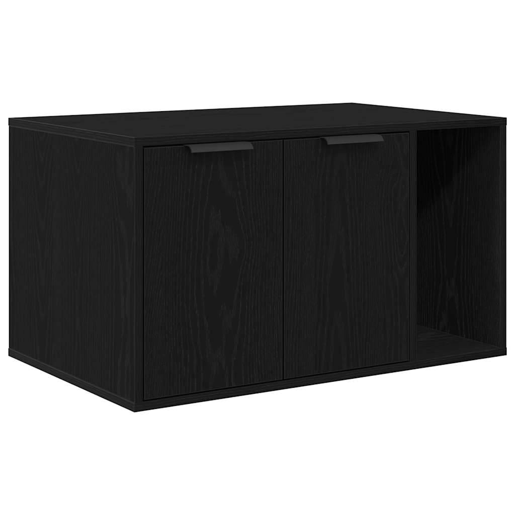 Vidaxl - Bac à litière pour chat Chêne noir 80 x 50 x 45 cm Bois d'ingénierie vidaXL 865987 - Image 2