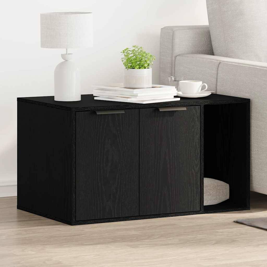Vidaxl - Bac à litière pour chat Chêne noir 80 x 50 x 45 cm Bois d'ingénierie vidaXL 865987 - Image 1