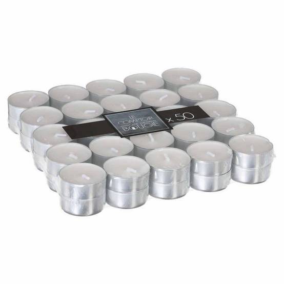 Lot de 50 Bougies Chauffe-Plat "Many" 3,7cm Blanc - Image 3