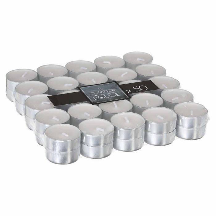 Lot de 50 Bougies Chauffe-Plat "Many" 3,7cm Blanc - Image 3
