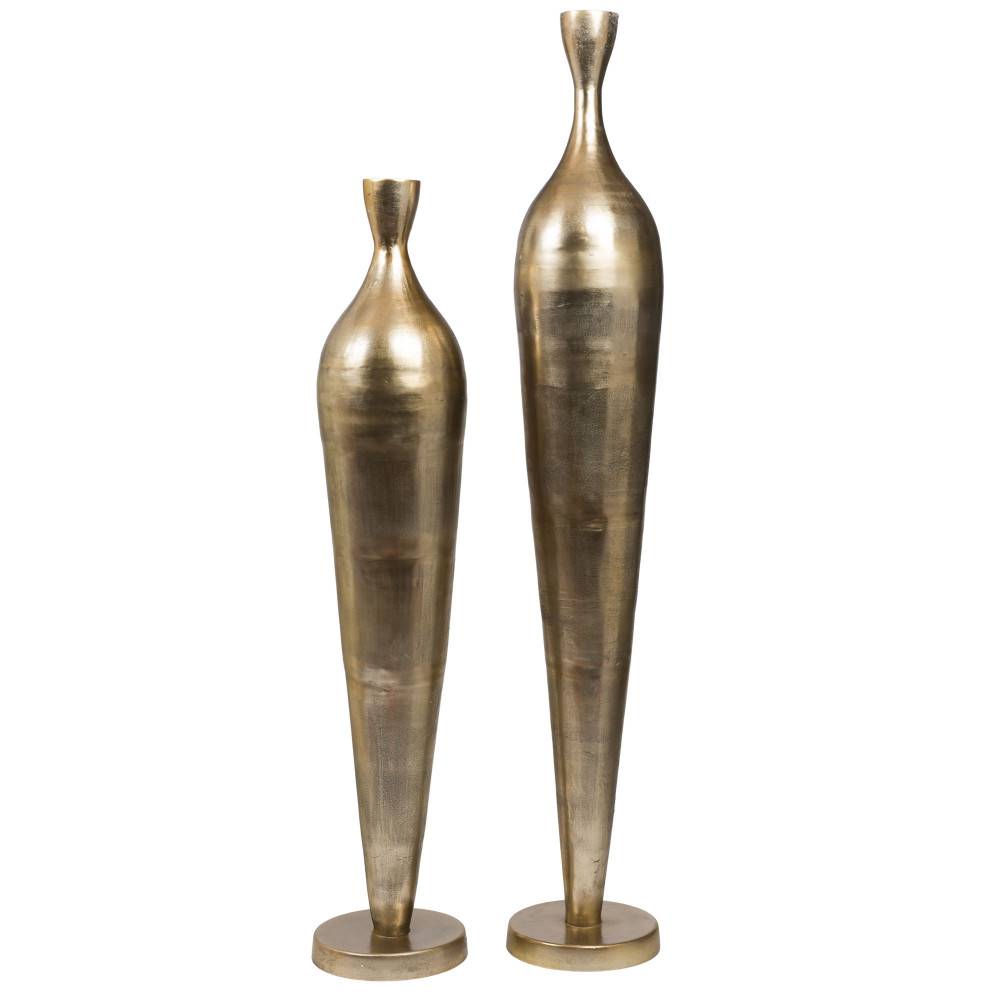 Amadeus - Vase haut en aluminium doré H180 cm Carmen - Image 2