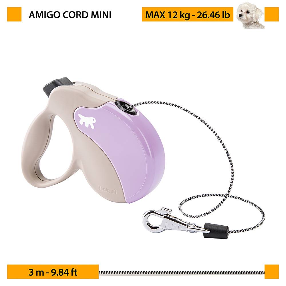Ferplast - Ferplast Laisse Chien Enrouleur AMIGO MINI, laisse pour petits chiens jusqu'à 12 Kg. Cordon Extensible max 3 m. Bouton de verrouillage et de - Imagen 2