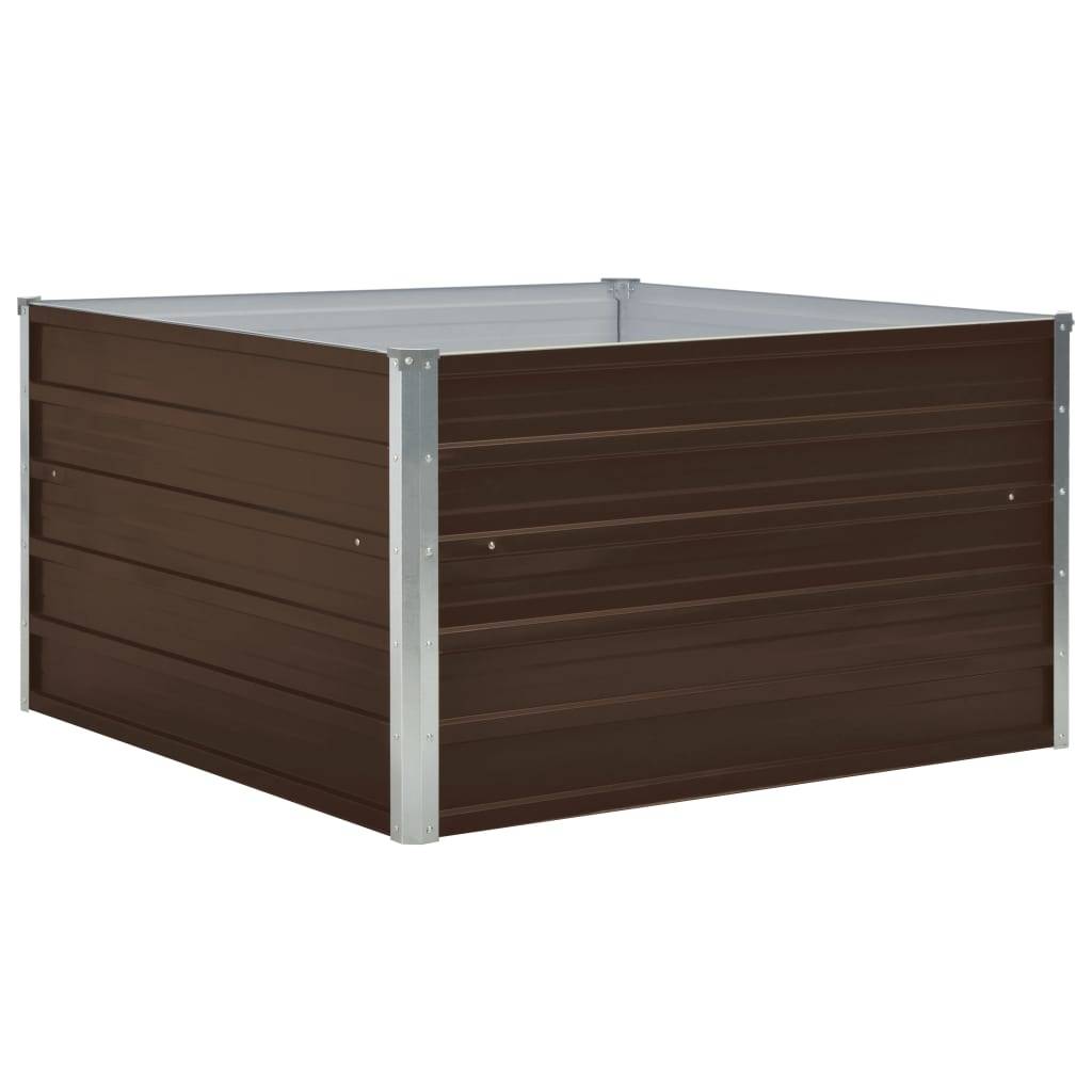 Helloshop26 - Jardinière 100 x 100 x 45 cm acier galvanisé marron - Image 1