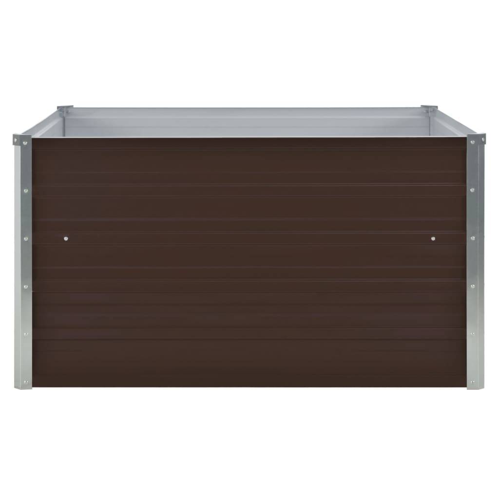 Helloshop26 - Jardinière 100 x 100 x 45 cm acier galvanisé marron - Image 3