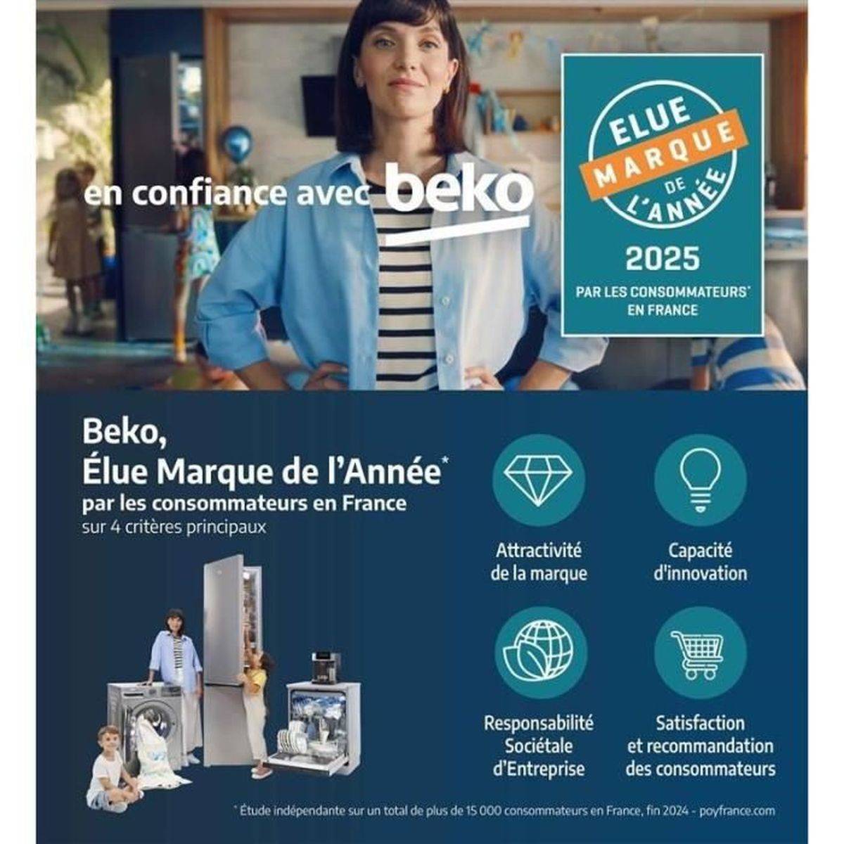 Beko - Domino gaz 30cm 2 feux inox HDCG32220FX Beko - Image 7