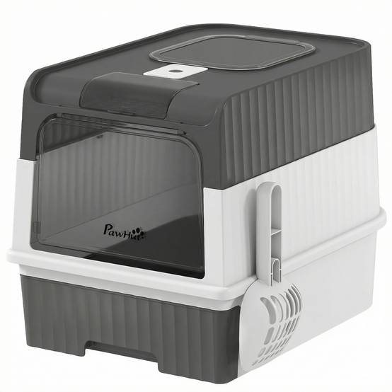 ComfortXL - Maison de toilette pour chat fermée en PP et ABS gris 48 x 35 x 36 cm avec tiroir et sortie par le haut - Image 10