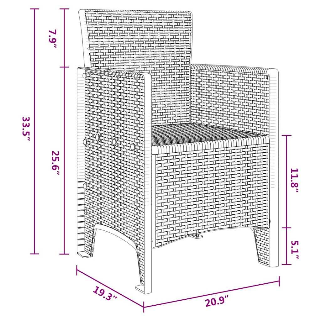 Lot de 2 Chaises de Jardin Blanches en PP Design Rotin Élégant pour Piscine et Patio – ComfortXL Outdoor Living - Image 8